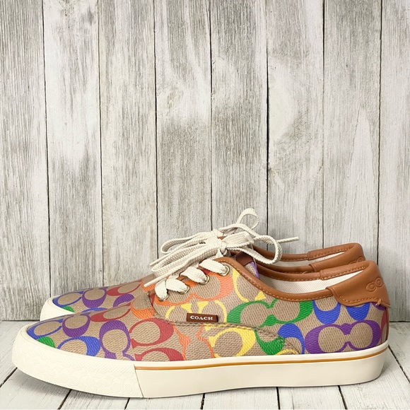 COACH Citysole Skate Pride Collection Rainbow Signature Canvas Low Top Sneakers - Picture 3 of 11